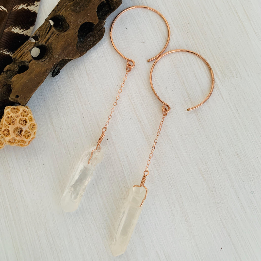 Quartz Crystal Lil Lasso the Moon Hoops