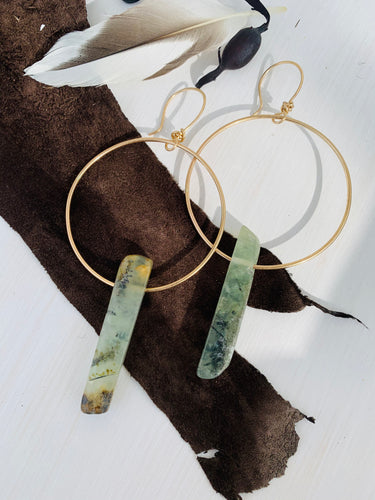 Prehnite Chunky Hoops