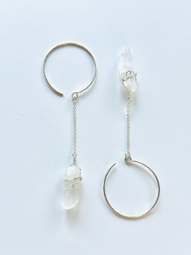 OG Classic Lasso the Moon Hoops Silver