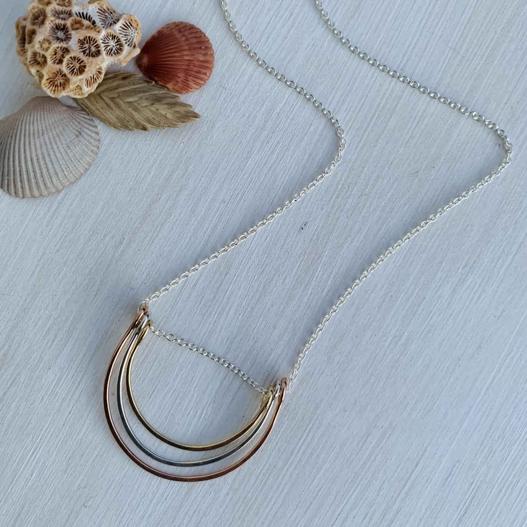 Multi Metal Halo Charm Necklace